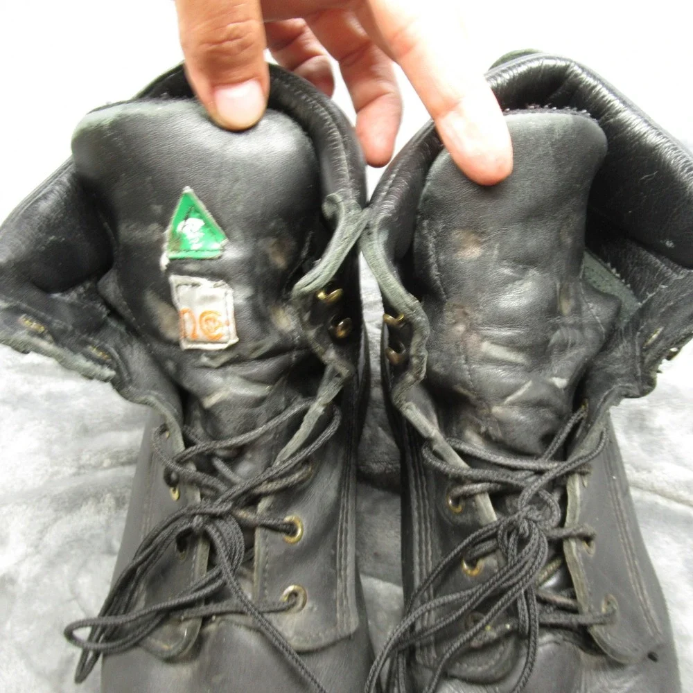 Red Wing Work Boots Mens 13 D Black Leather‎ Safety Steel Toe Lace-Up USA Made